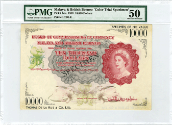 Malaya and British Borneo, 1953, $10,000