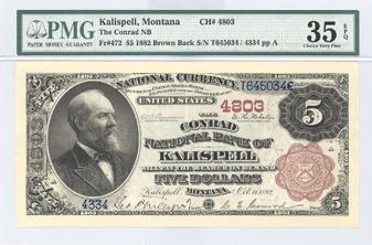 $5 1875 Montana Territorial Fr#404, CH #2476